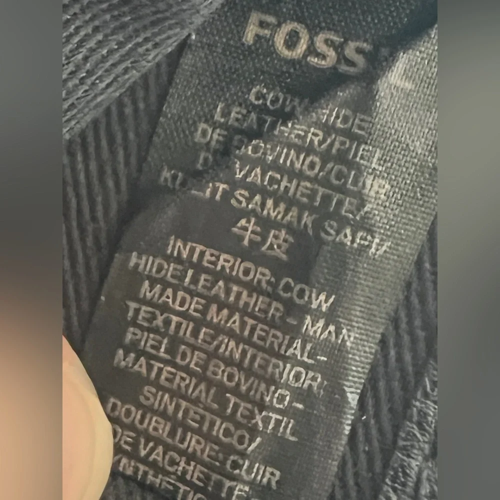 Vtg Fossil Wallet Black Soft‎ Pebble Leather